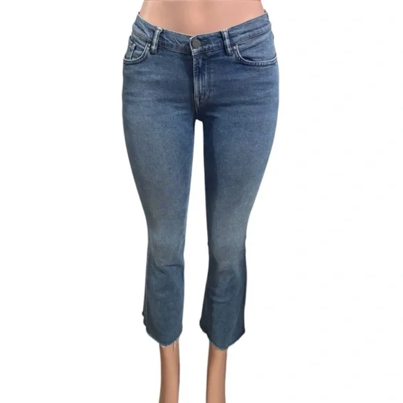 All Saints Blue Flare Wide Leg Jeans - Picture 4 of 16